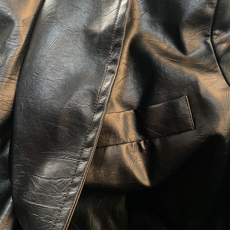 ARMANI | Men's Classic Vintage Slim Fit Leather Blazer