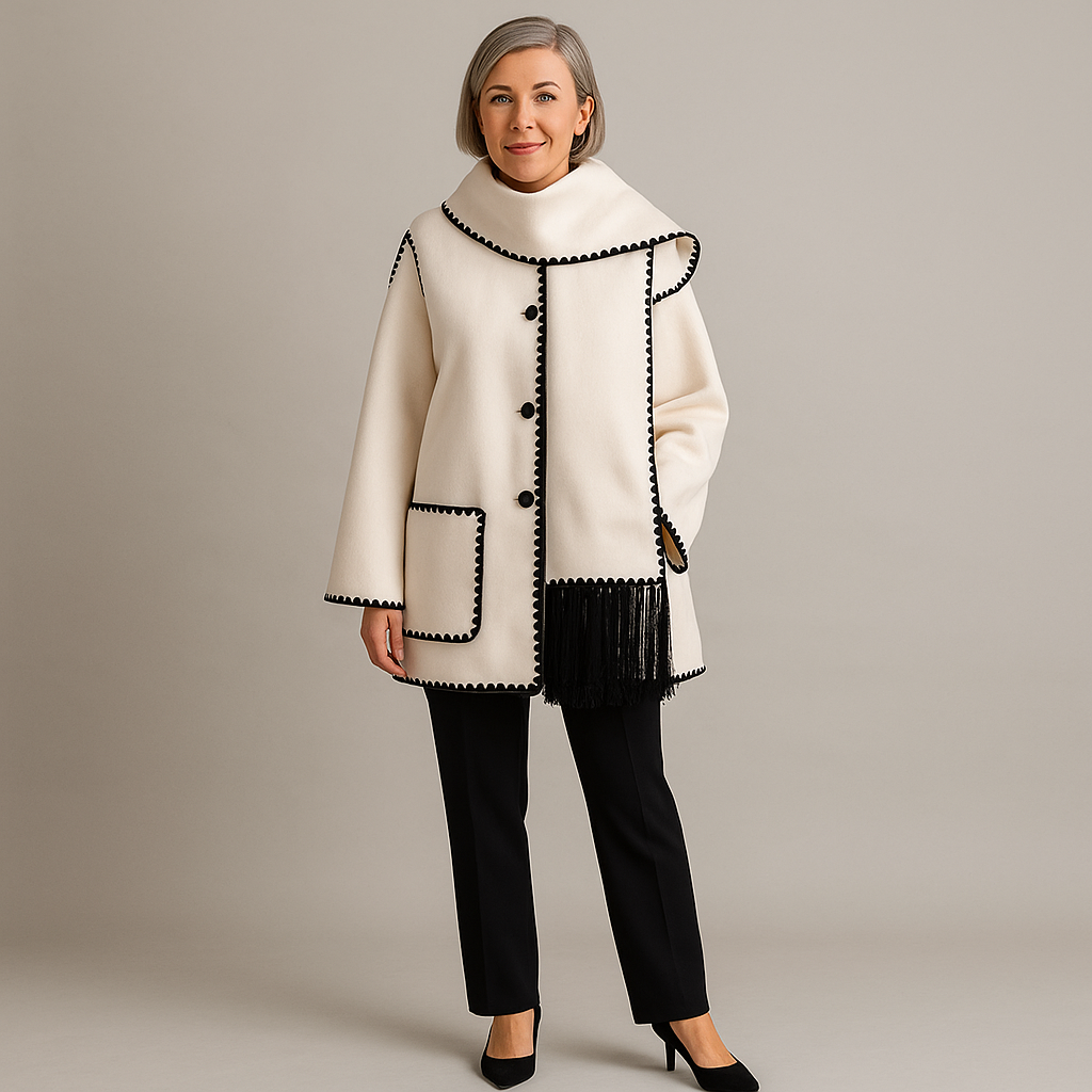 Loren | Exclusive coat with integrated modern scarf