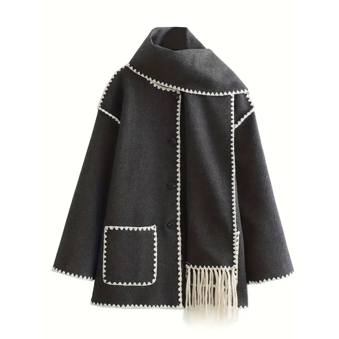 Loren | Exclusive coat with integrated modern scarf