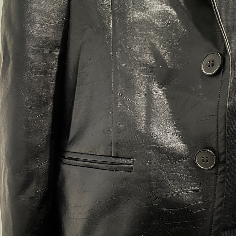 ARMANI | Men's Classic Vintage Slim Fit Leather Blazer