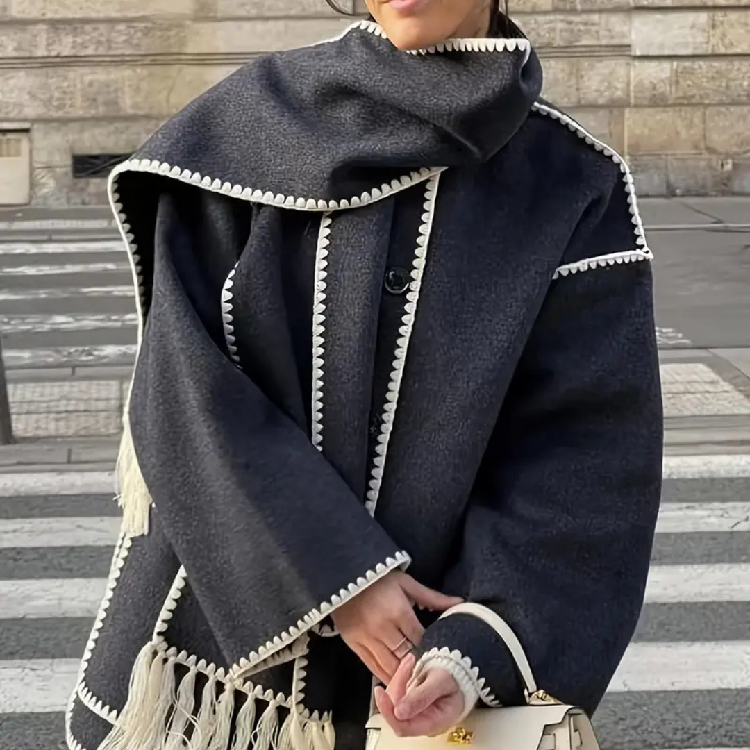 Loren | Exclusive coat with integrated modern scarf