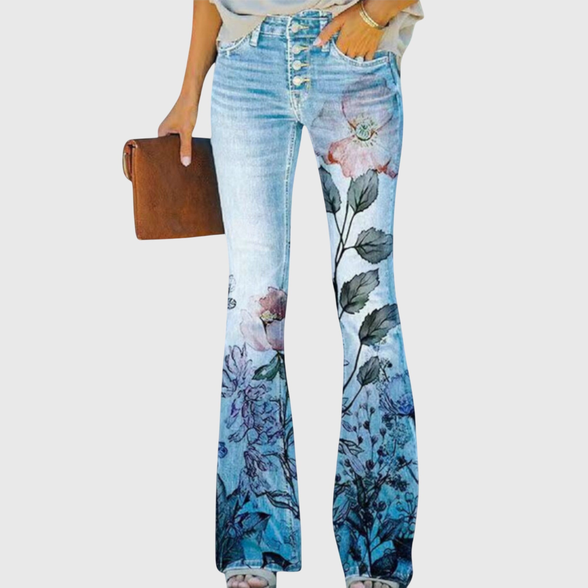 Charlotte | Denim Jeans with Flowers