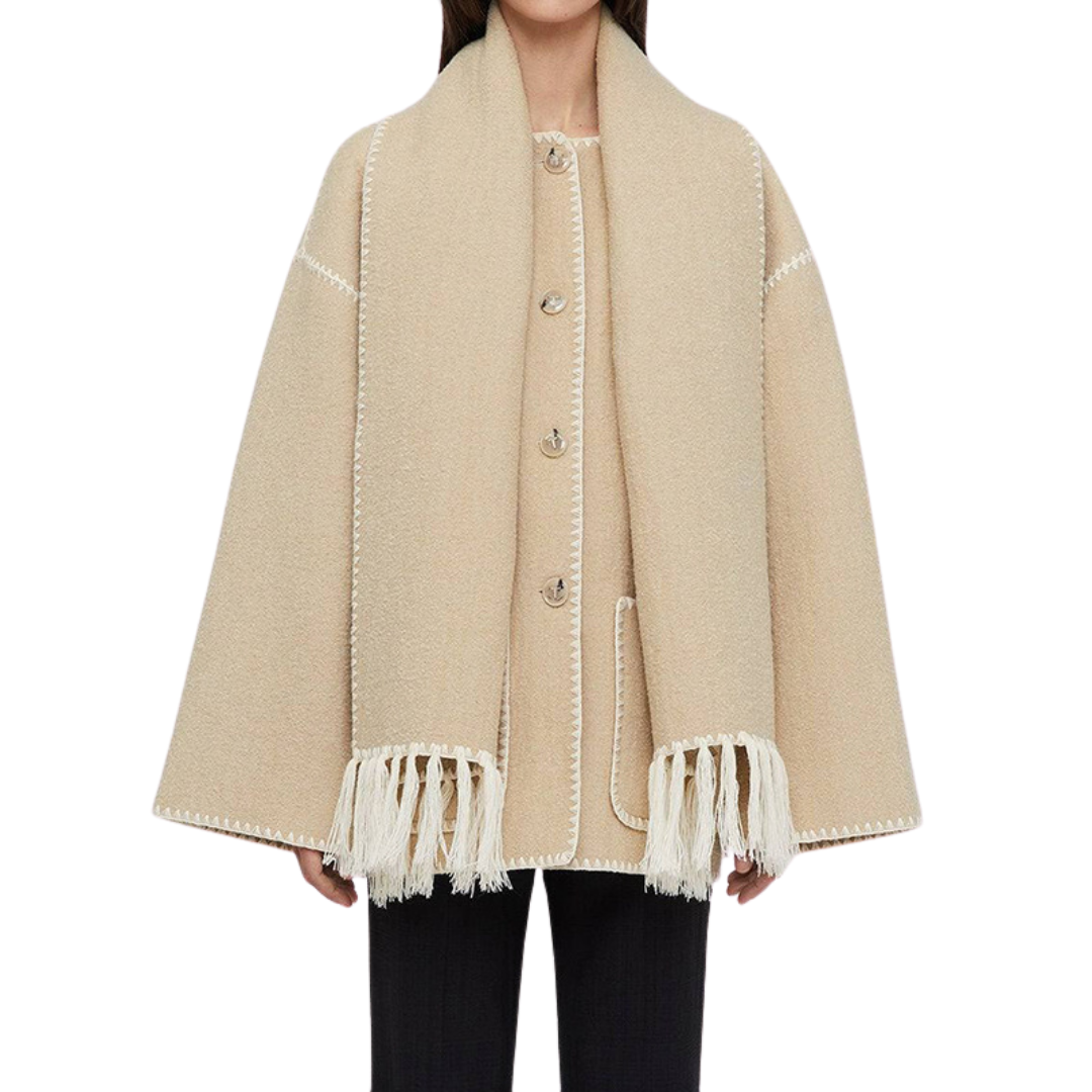Loren | Exclusive coat with integrated modern scarf