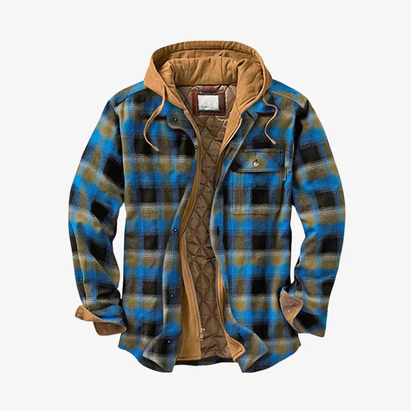 Adam | Patchwork Linen Jacket with Hood