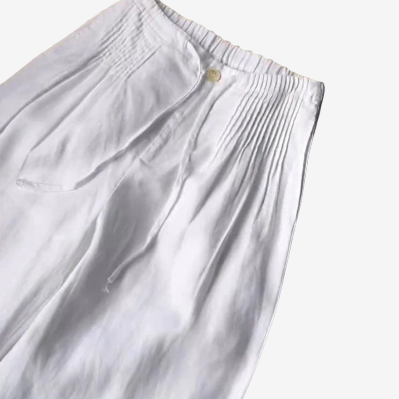 Kaille | Organic Cotton-Linen Wide-Leg Pants