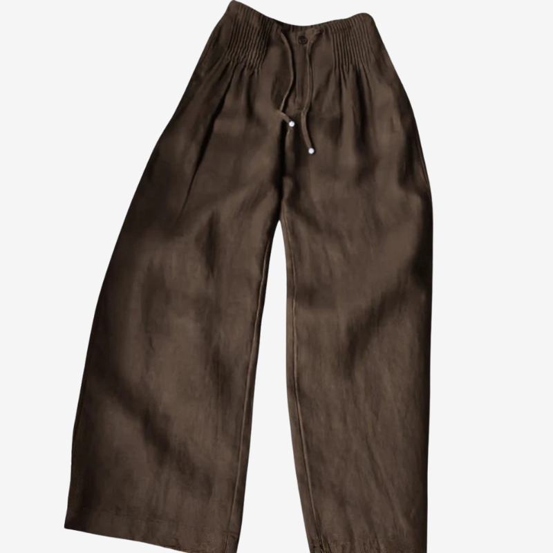 Kaille | Organic Cotton-Linen Wide-Leg Pants