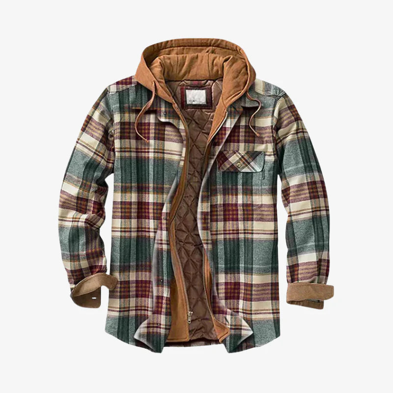 Adam | Patchwork Linen Jacket with Hood