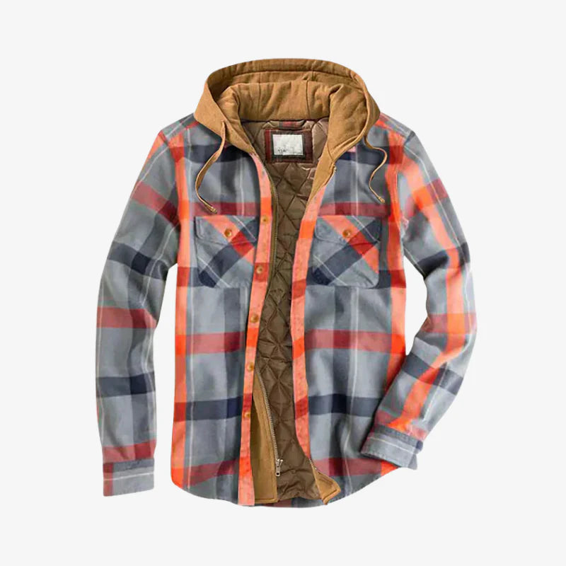 Adam | Patchwork Linen Jacket with Hood