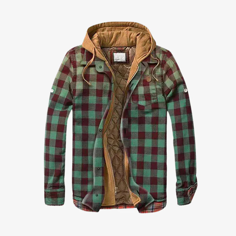 Adam | Patchwork Linen Jacket with Hood