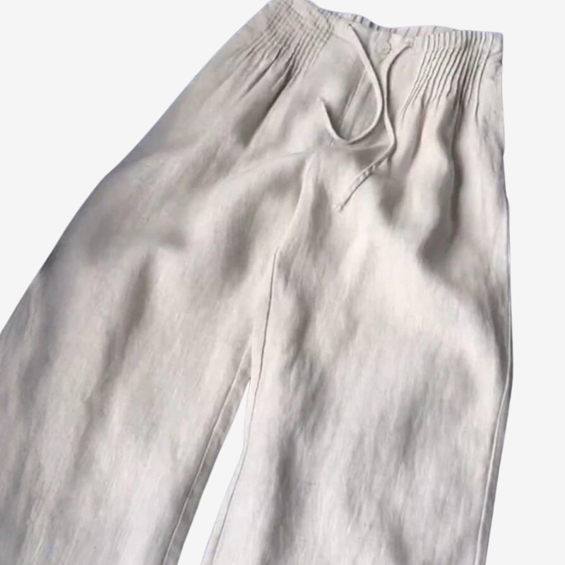 Kaille | Organic Cotton-Linen Wide-Leg Pants