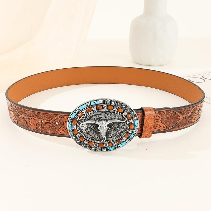 Hudson | Men's Vintage Embossed Western Cowhide Leather Belt