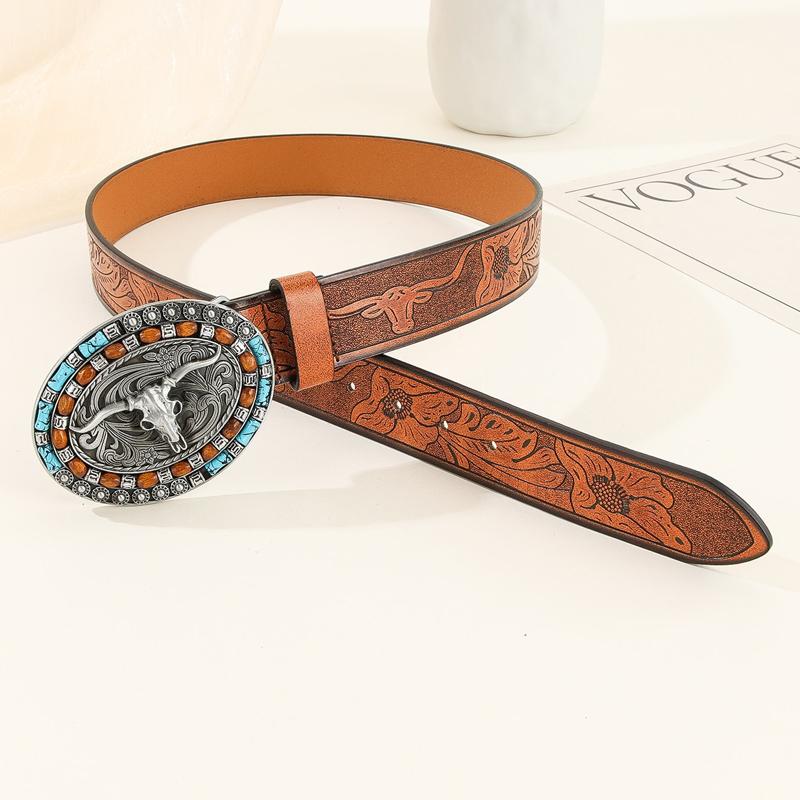 Hudson | Men's Vintage Embossed Western Cowhide Leather Belt