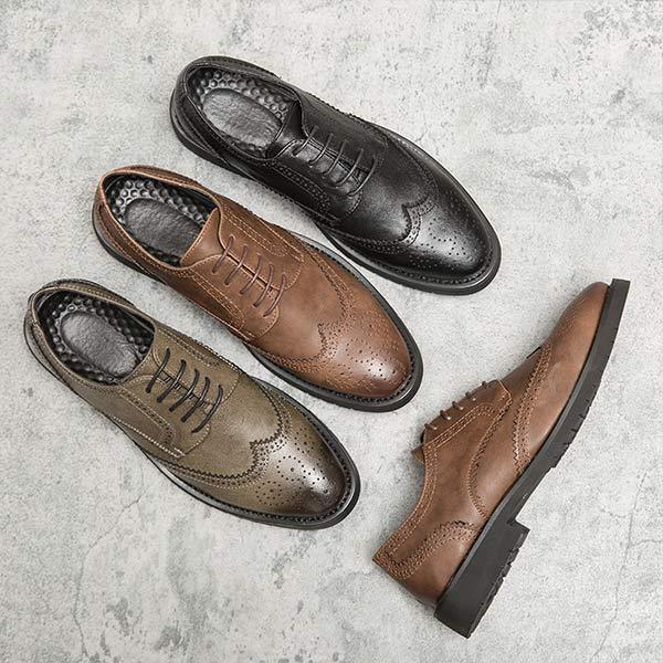 VALENTINO | MEN'S BROGUE CARVED LEATHER SHOES