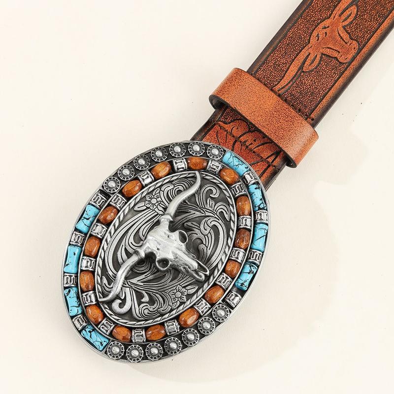 Hudson | Men's Vintage Embossed Western Cowhide Leather Belt