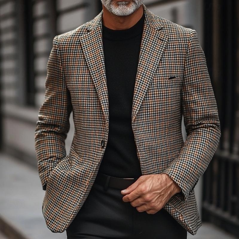 ARMANI | Men's Vintage Check Lapel Single Breasted Blazer