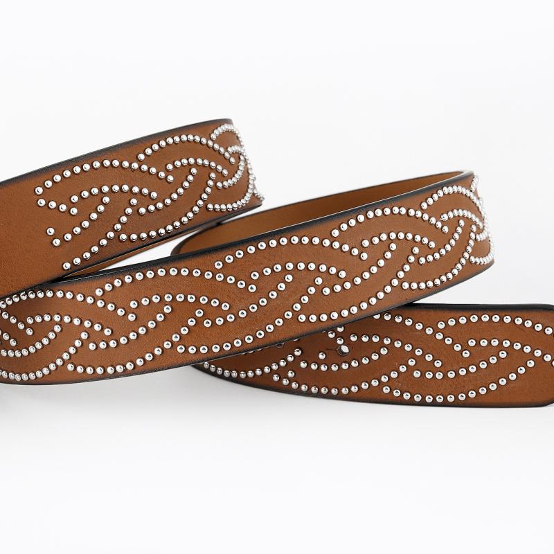 Hudson | Men's Vintage Western Cowboy Carved Punk Leather Belt