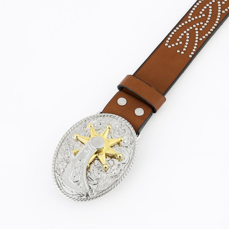 Hudson | Men's Vintage Western Cowboy Carved Punk Leather Belt