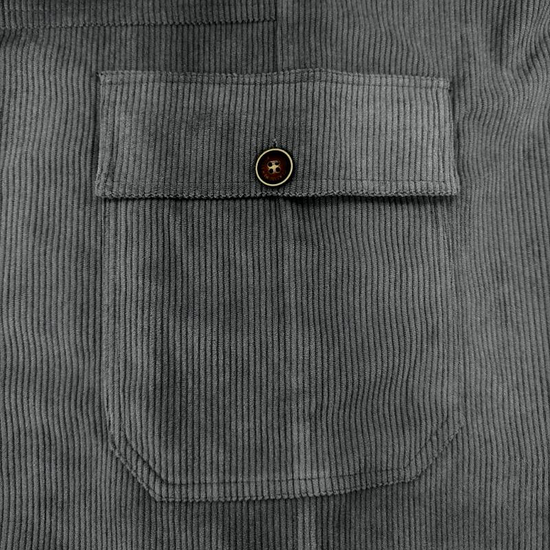 John | Men's Solid Color Corduroy Multi-Pocket Cargo Straight Pants
