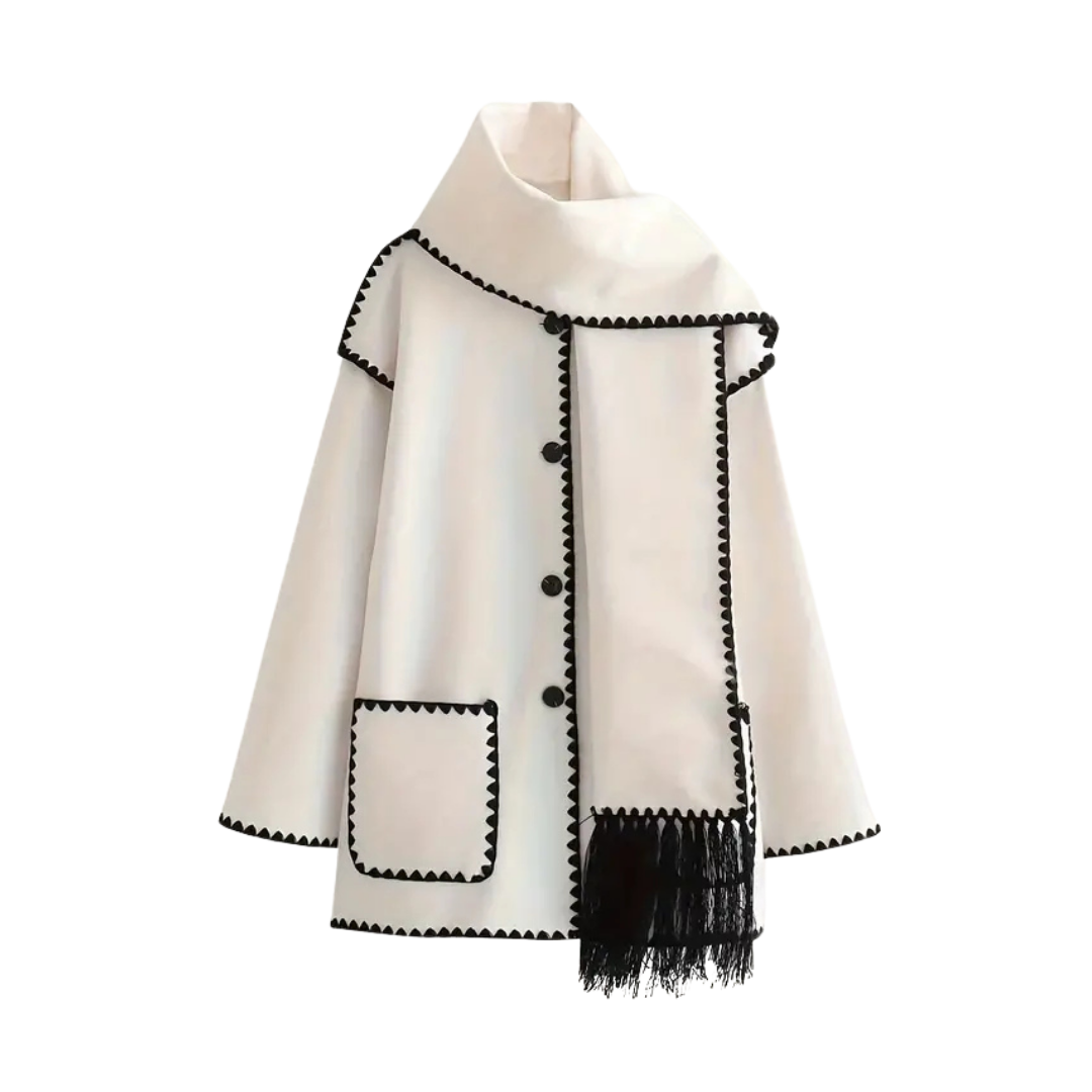 Loren | Exclusive coat with integrated modern scarf