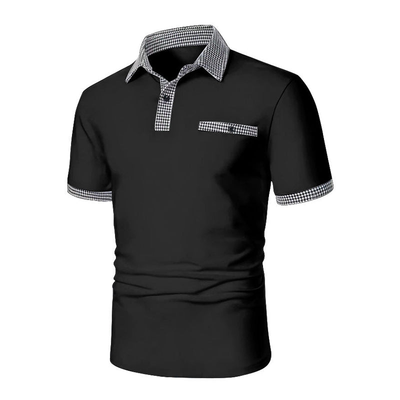 John | Men's Button Down Colorblock Sports Short Sleeve  Polo Shirt