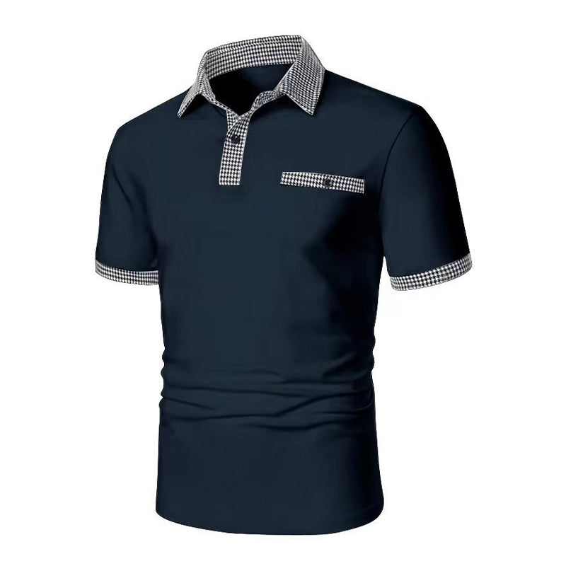 John | Men's Button Down Colorblock Sports Short Sleeve  Polo Shirt