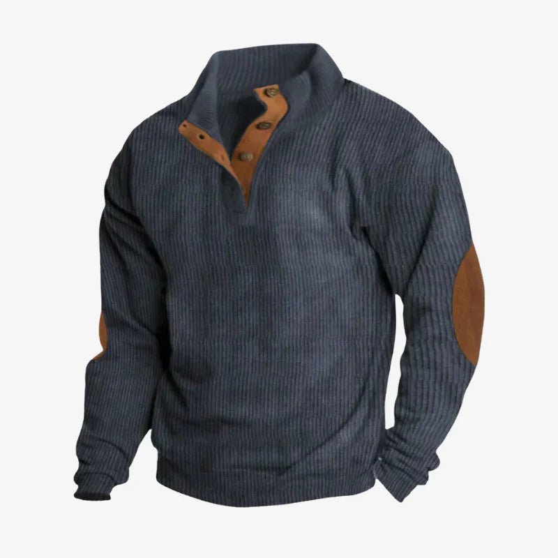 Leo | Retro Ribbed Cotton Sweatshirt