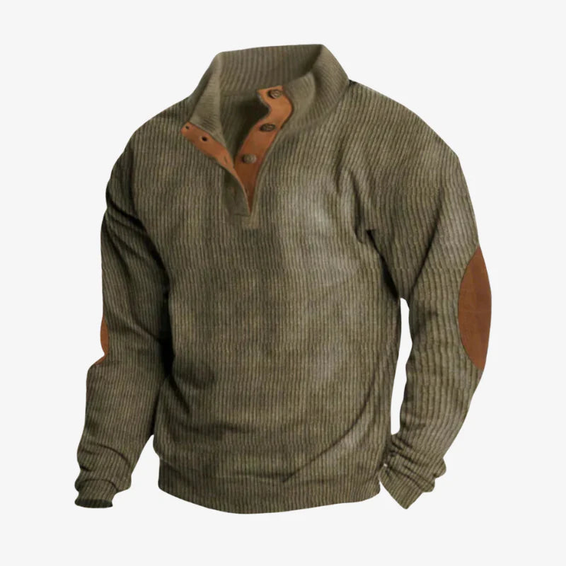 Leo | Retro Ribbed Cotton Sweatshirt