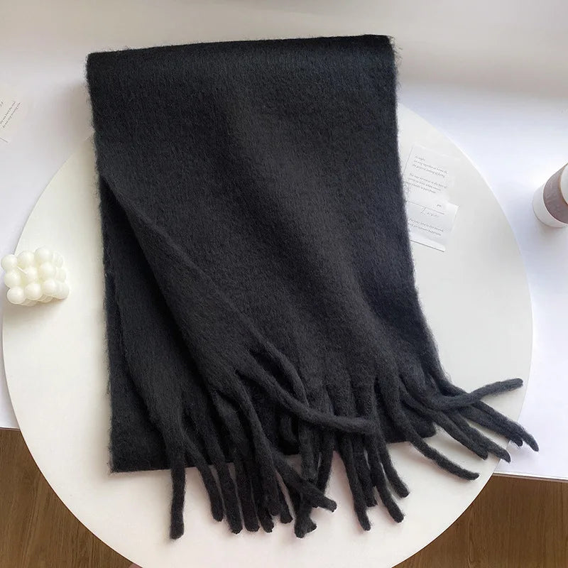 Marilena | Luxury Winter Cashmere Scarf with Classic Fringes