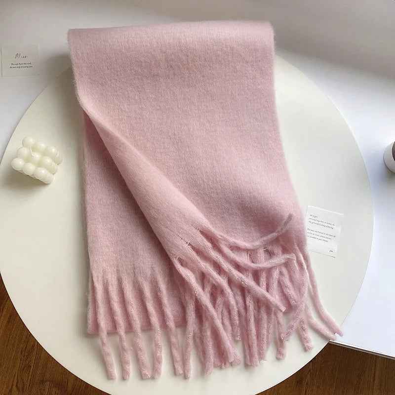 Marilena | Luxury Winter Cashmere Scarf with Classic Fringes