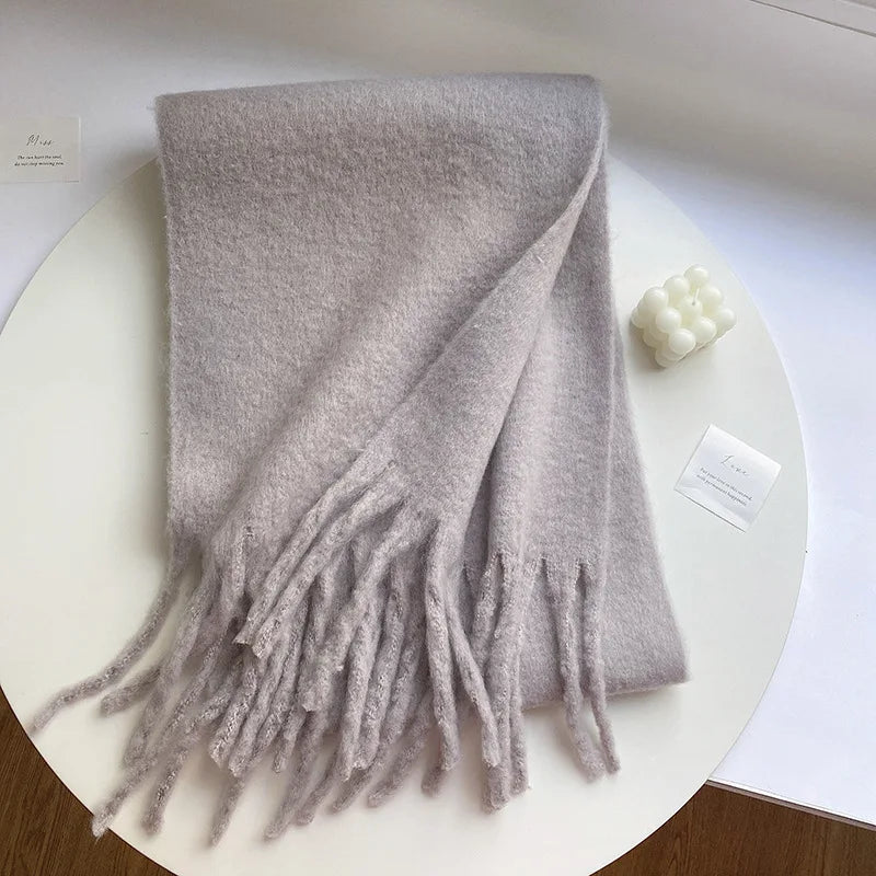 Marilena | Luxury Winter Cashmere Scarf with Classic Fringes