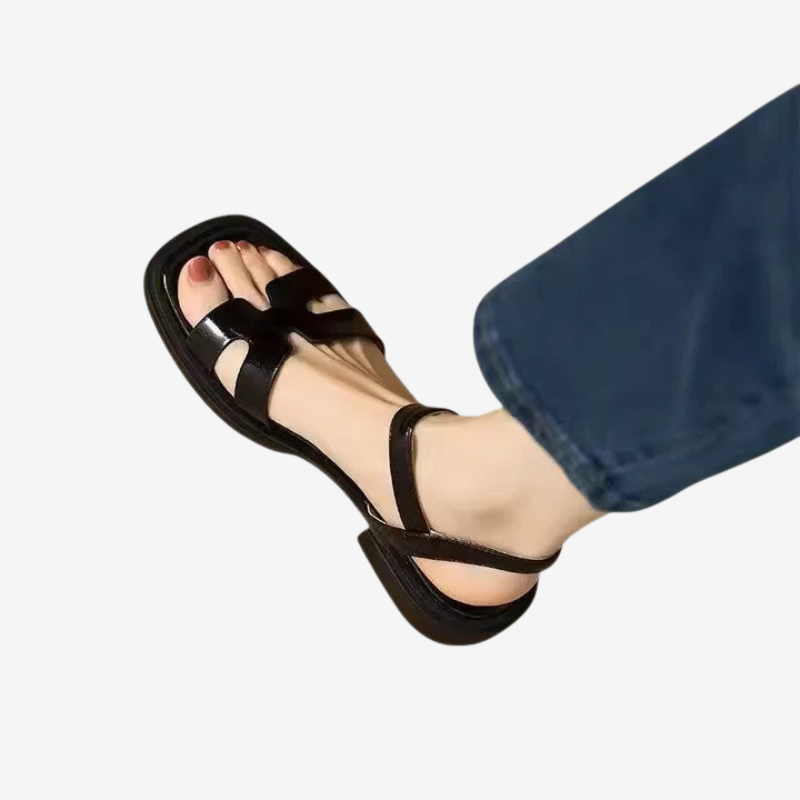 Amber | Sophisticated Leather Flat Sandals