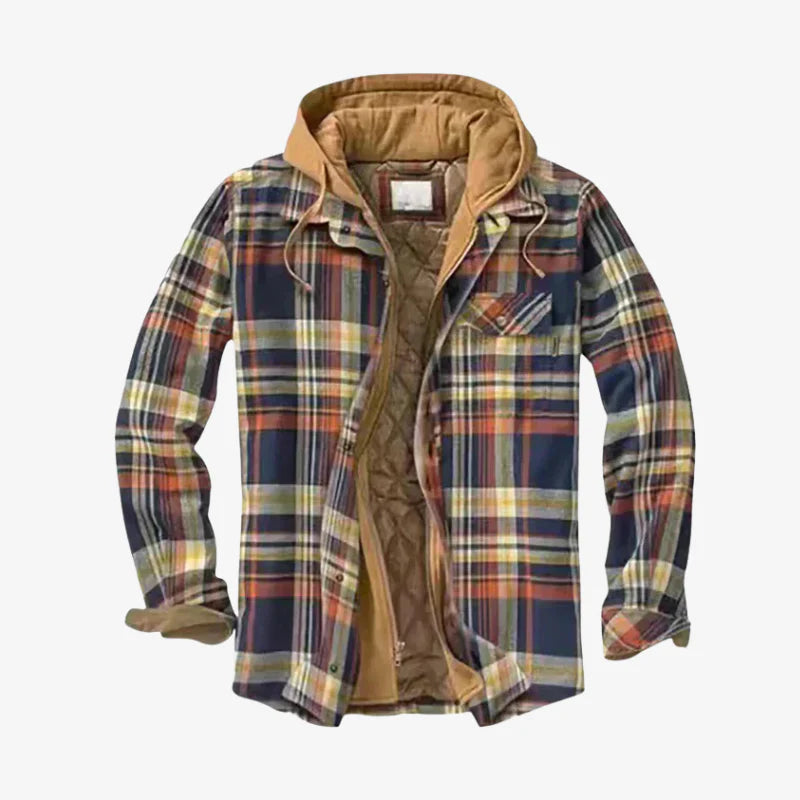 Adam | Patchwork Linen Jacket with Hood