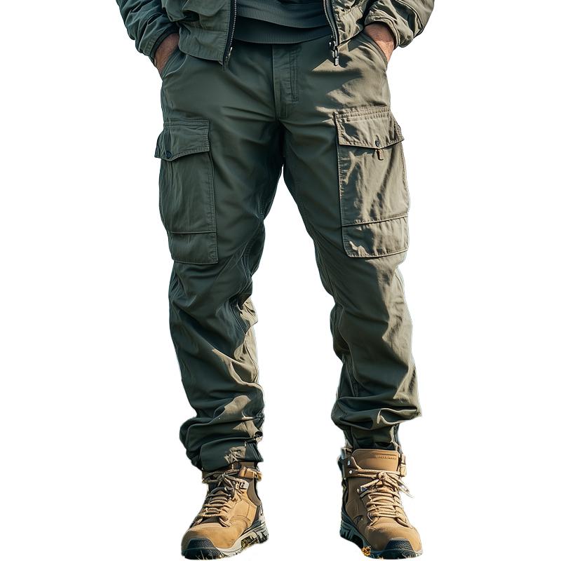 John | Men's Solid Color Multi-pocket Cargo Pants