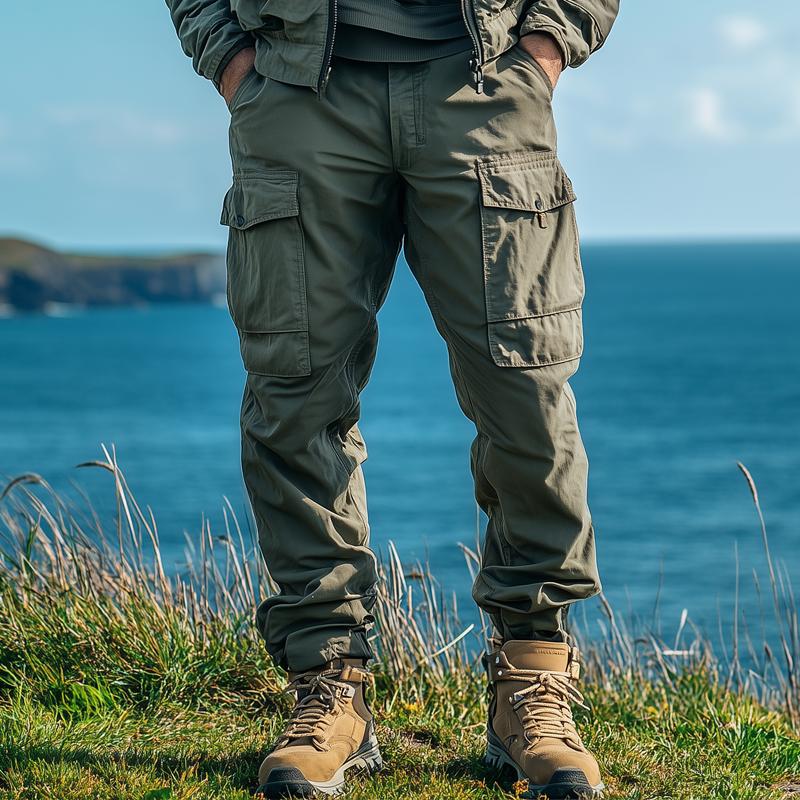 John | Men's Solid Color Multi-pocket Cargo Pants