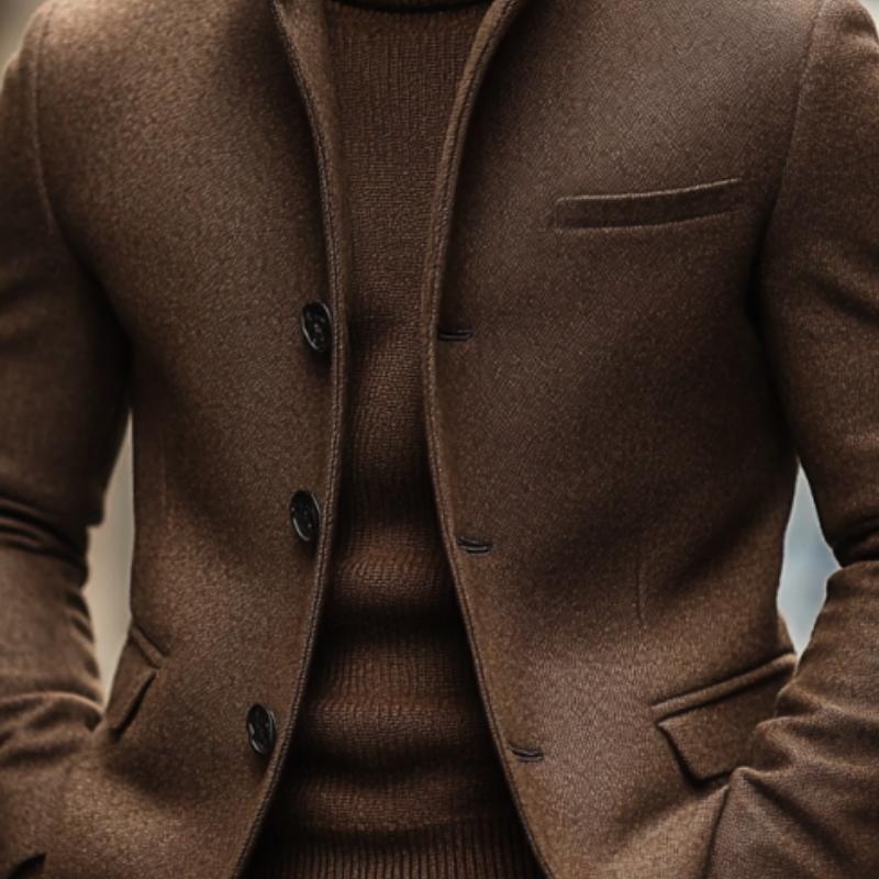 ARMANI | Men's Vintage Wool Blend Stand Collar Single Breasted Slim Blazer