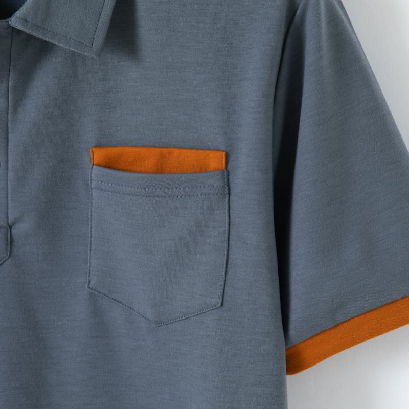 John | Men's Colorblock Chest Pocket Lapel Cotton Blend Short Sleeve Polo Shirt