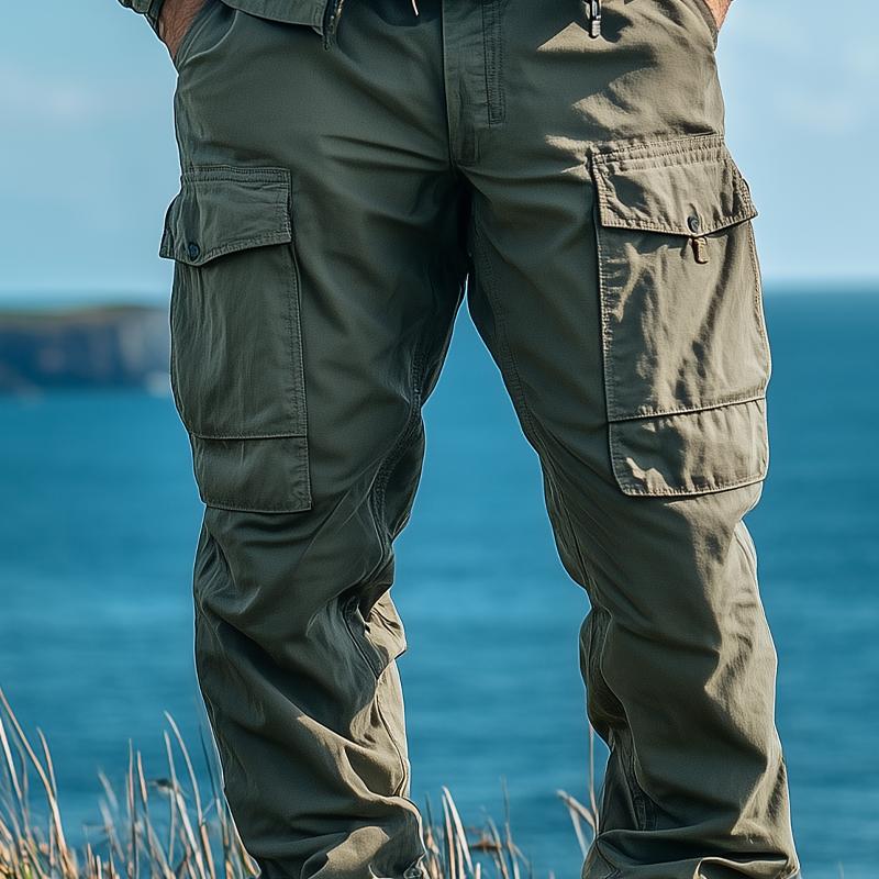 John | Men's Solid Color Multi-pocket Cargo Pants